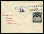 Stamp of Ascension » King George V 1924 1 1/2d, 2d, 3d & 5d on cover sent to a Lt. Commander in the Royal Navy aboard HMS Furious