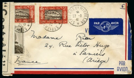 Stamp of Colonies françaises » St. Pierre et Miquelon 1941, Lettre censurée vers la France, affranchissement