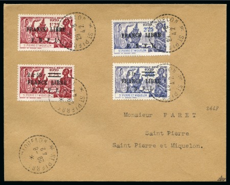 Stamp of Colonies françaises » St. Pierre et Miquelon 1942, Lettre adressée localement avec série Exposition