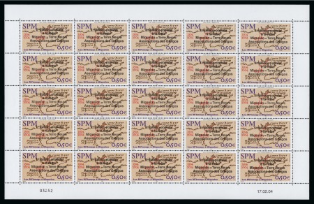 Stamp of Colonies françaises » St. Pierre et Miquelon 2004, Feuille complète de 25 timbres n°819, il s'agit