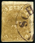 Stamp of Persia » 1868-1879 Nasr ed-Din Shah Lion Issues » 1878-79 Five Kran Stamps (SG 40-43) (Persiphila 30-37) 1878-79 5kr. olive, selection of four used singles,