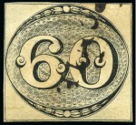 Stamp of Brazil » 1843 Bull's Eyes 1843, 30r, 60r and 90r black, complete set with unusual cancellations