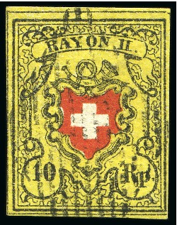 Stamp of Switzerland / Schweiz » Rayonmarken » Rayon II, gelb, ohne Kreuzeinfassung (STEIN B1) Rayon II