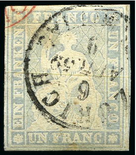 Stamp of Switzerland / Schweiz » Sitzende Helvetia Ungezähnt » 1856-57 Berner Druck (II) Strubel