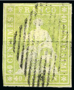 Stamp of Switzerland / Schweiz » Sitzende Helvetia Ungezähnt » Münchner Druck, 1. Auflage Strubel