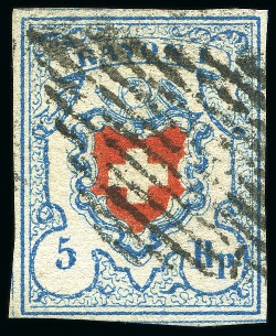 Stamp of Switzerland / Schweiz » Rayonmarken » Rayon I, hellblau, ohne KE (STEIN C1) Rayon I
