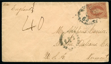 Stamp of Argentina » General issues 1865 (Sept 26). Envelope 1865 Third Printing 5 c. red-brown,