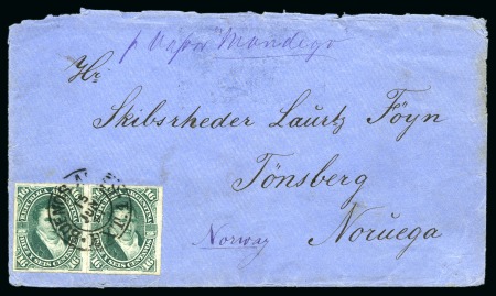 Stamp of Argentina » General issues 1881 (June 15). Envelope endorsed 'p. Vapor Mondego'
