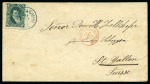 Stamp of Argentina » General issues 1878 (Sept 16). Envelope from Carcarañá to St. Gallen, 1878 16c green, tied by "CARCARAÑA" blue cds