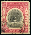 Stamp of Indian States » Jaipur 1931 2 1/2a black and carmine mint hr and used
