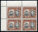 Stamp of Grenada 1938-50 6d and 1s both showing variety "line on sail" but weaker than normal, possibly re-touched