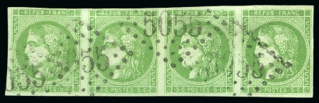 Stamp of France » Emission de Bordeaux 1870 1870, Émission de Bordeaux 5 centimes en bande de