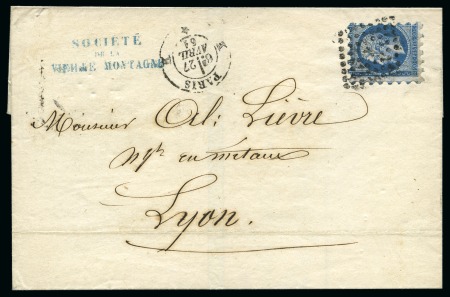 Stamp of France » Collections 1861-1871, Groupe de 7 lettres et un devant avec affranchissement