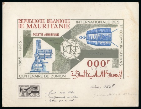 Stamp of Colonies françaises » Mauritanie 1964-1965, Lot de 2 maquettes grand format des timbres