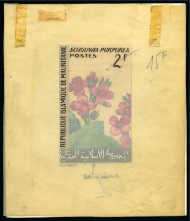 Stamp of Colonies françaises » Mauritanie 1966, Lot de 5 maquettes moyen format de timbres issus