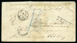 Stamp of Brazil » 1850-66 Upright Figures 1866 (Jan). Envelope to Kreuznach, Prussia, bearing on reverse 1850 30r pair, cut into at top right, and well margined 90r