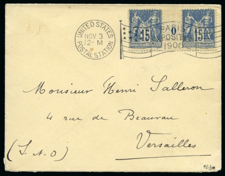 Stamp of France » Type Sage 1876-1900 1900, Page d'exposition avec 3 lettres Type Sage 15c