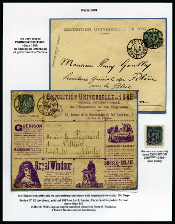 Stamp of France » Type Sage 1876-1900 1889, Présentation en 1 page sur l'Exposition Universelle