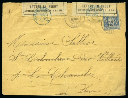 Stamp of France » Type Sage 1876-1900 1884-1891, Ensemble de 3 lettres avec Type Sage 15c