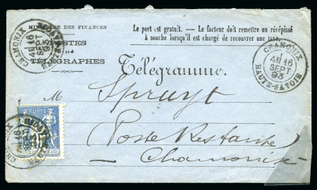 Stamp of France » Type Sage 1876-1900 1879-1893, Lot de 2 enveloppes de type formule télégramme