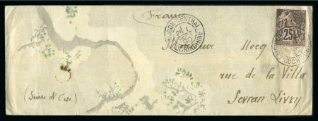 Stamp of Colonies françaises 1890, Lettre peinte à l'aquarelle de format longitudinal