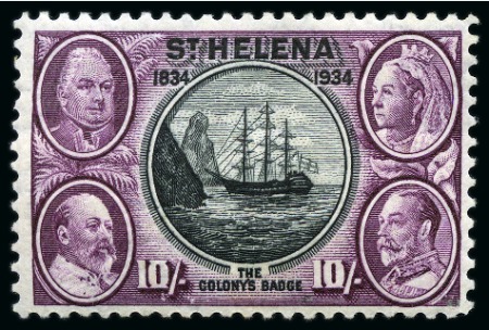 Stamp of St. Helena 1934 Centenary mint hr set of 10, fine to very fine