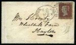 Stamp of Great Britain » 1854-70 Perforated Line Engraved 1855 1d Red SH Fancy Ladies Envelope