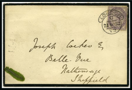 Stamp of Great Britain » 1854-1900 Postal History of the Perforated Line Engraved and Surface Printed Issues 1882 Royal Household London "VR" Hooded Circle on envelope