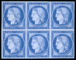 Stamp of Greece 1858 FRENCH CERES ESSAY (00) in blue with control figures