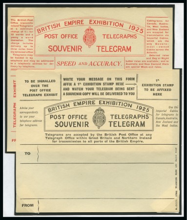 Stamp of Great Britain » King George V » 1924-36 Issues 1925 British Empire Exhibition Telegraph Forms