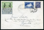 Stamp of Tibet 1924 Envelope with blue Mount Everest Expedition label tied by the special MT. EVEREST EXPEDITION / TIBET / 1924" cachet in combination with Tibet 1/3t blue and India