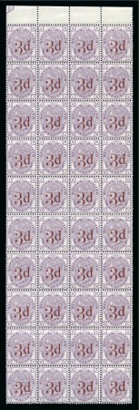 Stamp of Great Britain » 1855-1900 Surface Printed » 1880-83 Large Coloured Corner Letters, Wmk Imperial Crown 1880-83 3d on 3d IK/TL block of 40 in the format as issued to the post office 