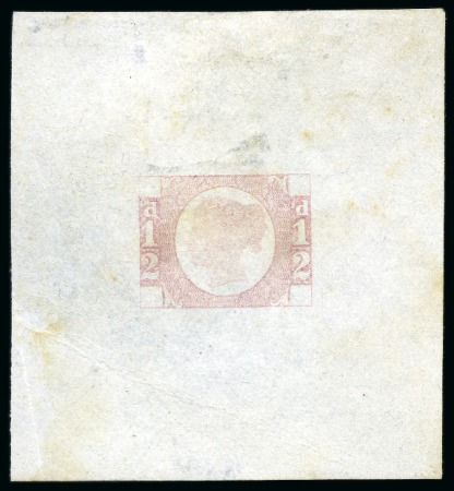 Stamp of Great Britain » Line Engraved Essays, Plate Proofs, Colour Trials and Reprints 1871 1/2d Ormond Hill die proof in dull lilac rose