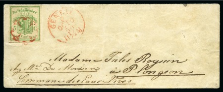 Stamp of Switzerland / Schweiz » Kantonalmarken » Genf Briefausschnitt auf Brief