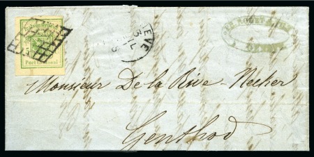 Stamp of Switzerland / Schweiz » Kantonalmarken » Genf Briefausschnitt auf Brief