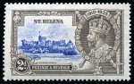 Stamp of St. Helena 1935 Silver Jubilee 1 1/2d and 2d both showing variety "diagonal line by turret" mint lh