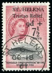 Stamp of St. Helena 1961 Tristan Relief used set of four with St. Helena OC 18 61 cds