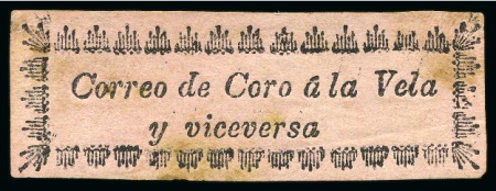 Stamp of Venezuela » Coro-La Vela Issues Coro-La Vela Local Post. 1867, 'Correo de Coro á la Vela y viceversa' black on rose,