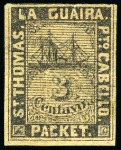 Stamp of Venezuela » Coro-La Vela Issues Santo Tomás-La Guaira-Puerto Cabello. 1864, 3c black