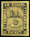 Stamp of Venezuela » Coro-La Vela Issues Santo Tomás-La Guaira-Puerto Cabello. 1864, 3c black
