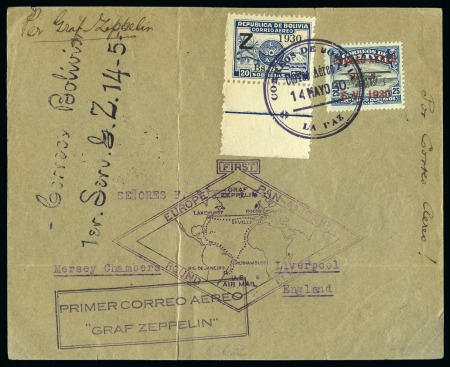 Stamp of Large Lots and Collections Bolivia: 1930-1932 Specialised Transatlantic Zeppelin
