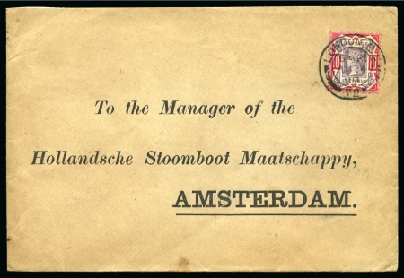 Stamp of Great Britain » 1854-1900 Postal History of the Perforated Line Engraved and Surface Printed Issues 1899 10d SG210 Jubilee printed envelope to Amsterdam