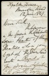 Stamp of Egypt A REMARKABLE WAGHORN LETTER1849 Two page letter written