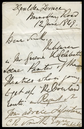 Stamp of Egypt A REMARKABLE WAGHORN LETTER1849 Two page letter written