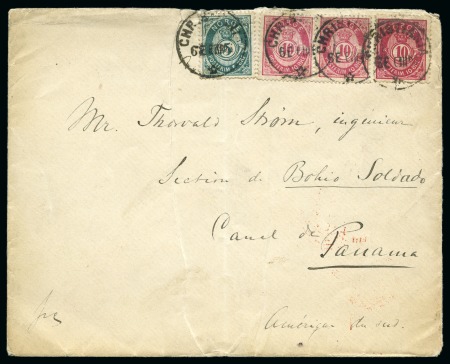 Stamp of Panama » French Canal Company Incoming mail from Norway, 1886 (March 6). Cover from