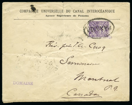 Stamp of Panama » French Canal Company 1882 (March 22). Cover endorsed "Compagnie Universelle du Canal Interocéanique" and "Service des Travaux" sent to Turin, Italy, 