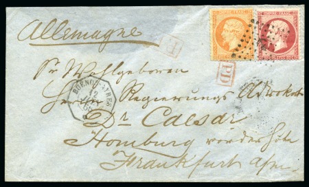 Stamp of Argentina » French Post Offices French P.O. 1866 (July 12), folded cover to Frankfurt, franked by 1862 40c and 80c,