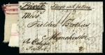 Stamp of Argentina » Postal History British P.O. 1871 (Jan 11), small envelope "Single with pattern", with green "BUENOS AYRES/O" undated circular hs