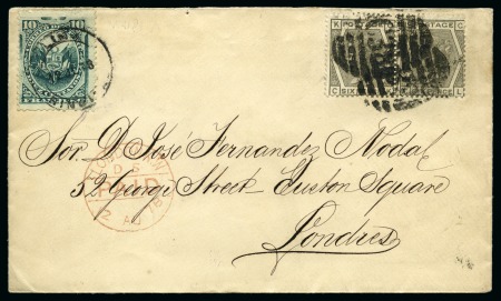 Stamp of Peru » British Post Offices Callao. 1878 (July 12), envelope from Lima to London,