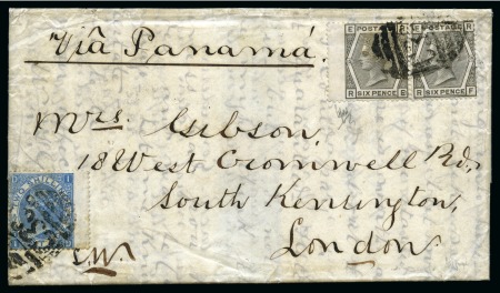 Stamp of Peru » British Post Offices Callao. 1877 (May 12) registered envelope from Callao